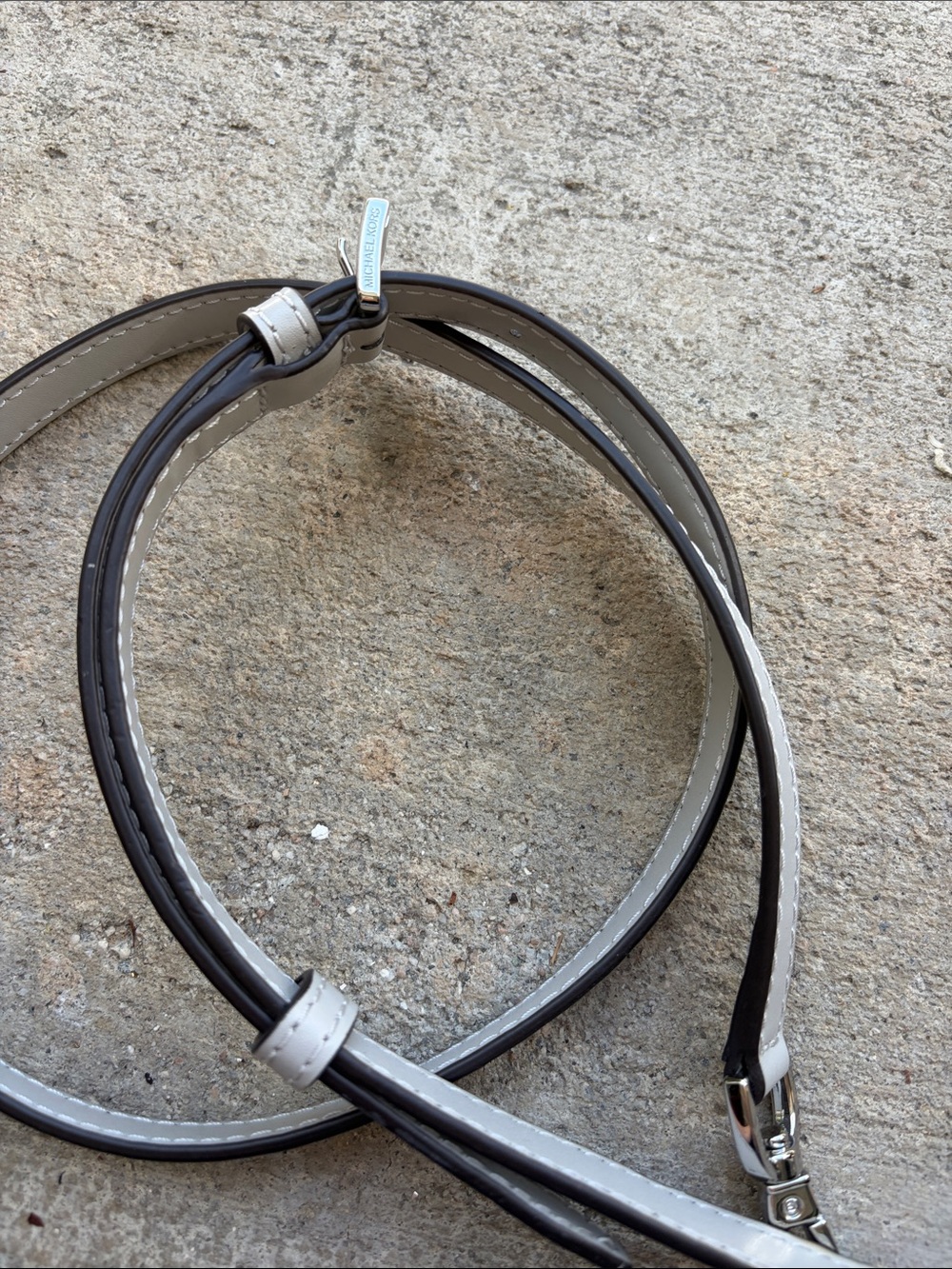 Micheal Kors light grey leather strap replacement new 39”